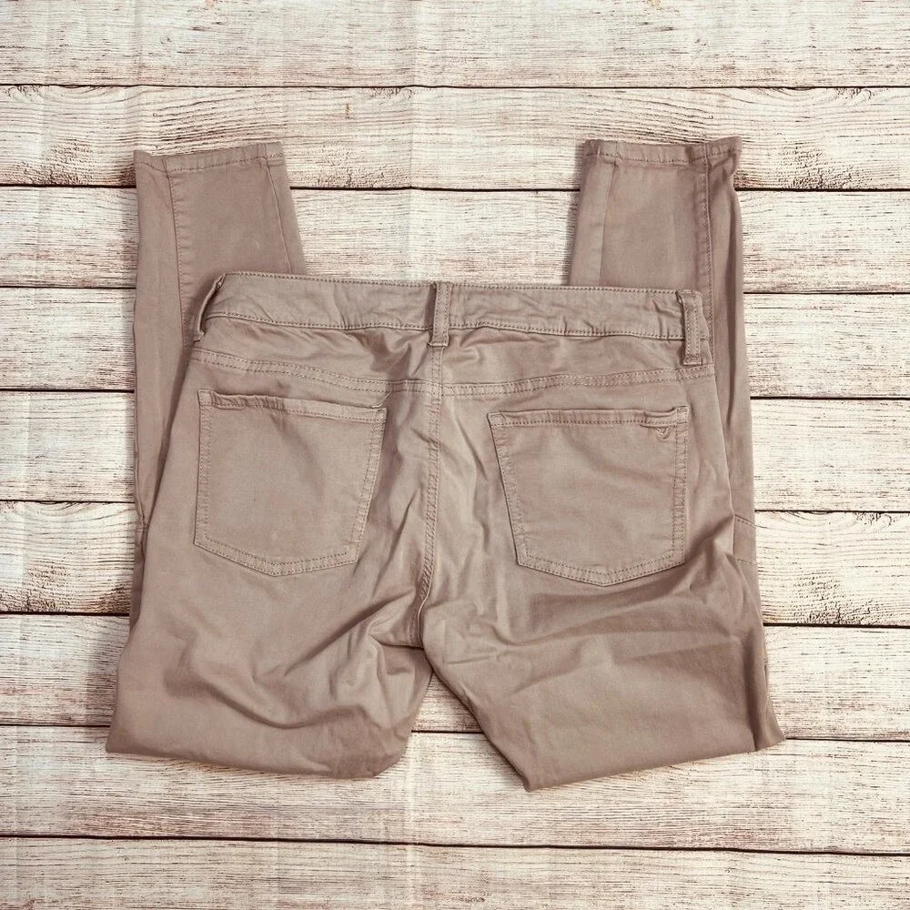 American Eagle Outfitters Tan Moto Jegging Ankle Super‎ Stretch Pants Size 8 - Picture 2 of 13
